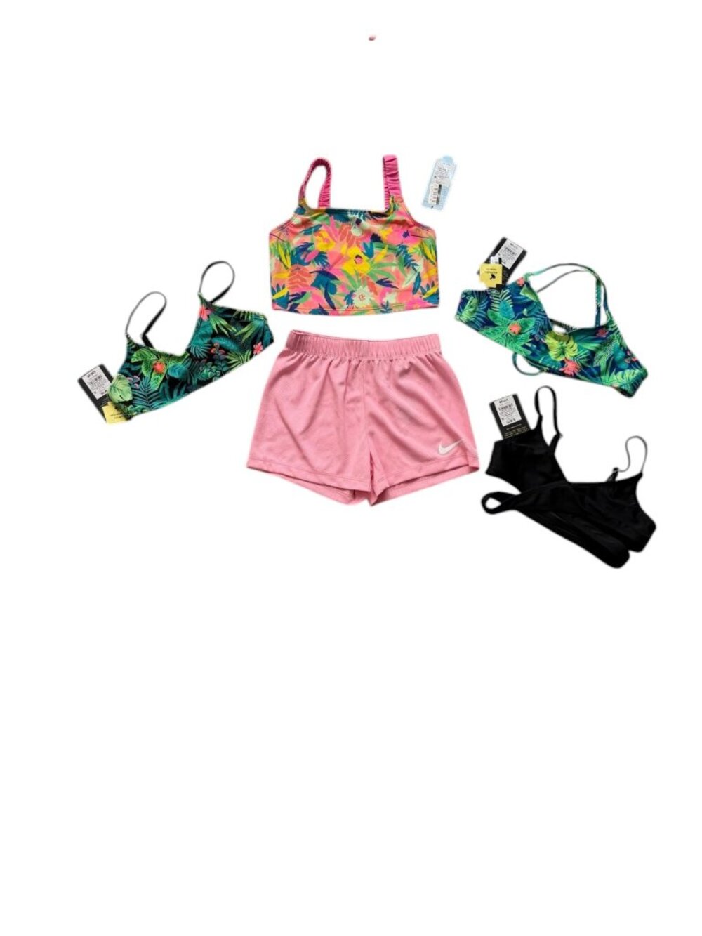 Girls 5-Piece Swim Bundle Art Class Cat & Jack Nike Size 6/7 8